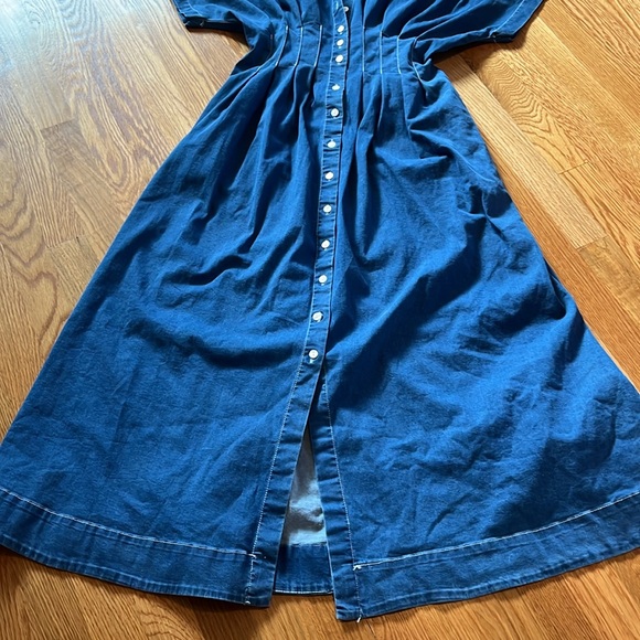 Anthropologie x Exquise The Tobie Button-Front Pleated Shirt Dress Denim S NWT - Picture 11 of 15